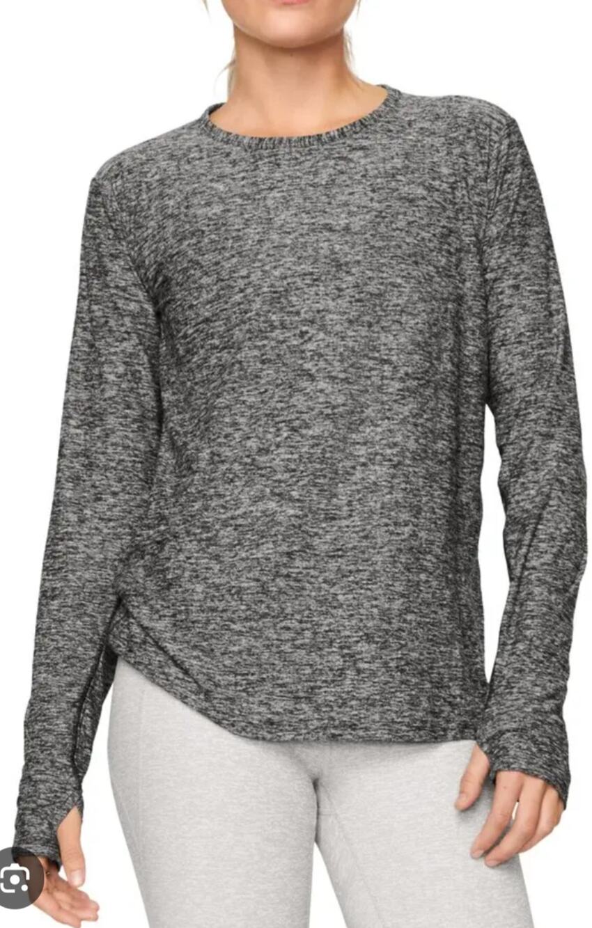 Outdoor Voices CloudKnit Grey All Day Long Sleeve Top